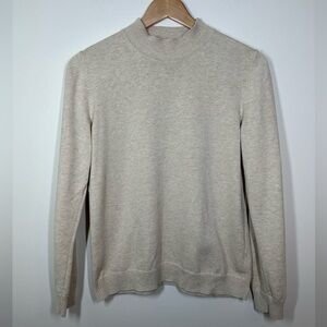 NORTHERN Reflections Beige Mock Neck Lightweight Sweater Small‎